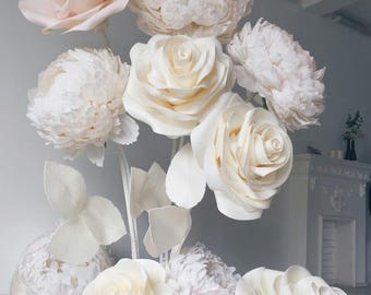 Large Paper Flower Set: Peonies & Roses Isolon Wedding Decor