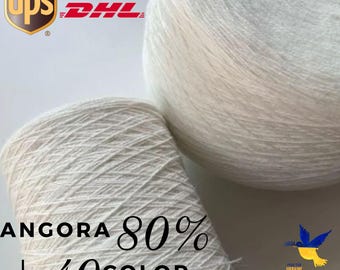 80% Angora yarn long hair angora yarn 100 gram yarn for cap yarn for kitty hat baby, Angora yarn made in Italy sport weight yarn in 100g