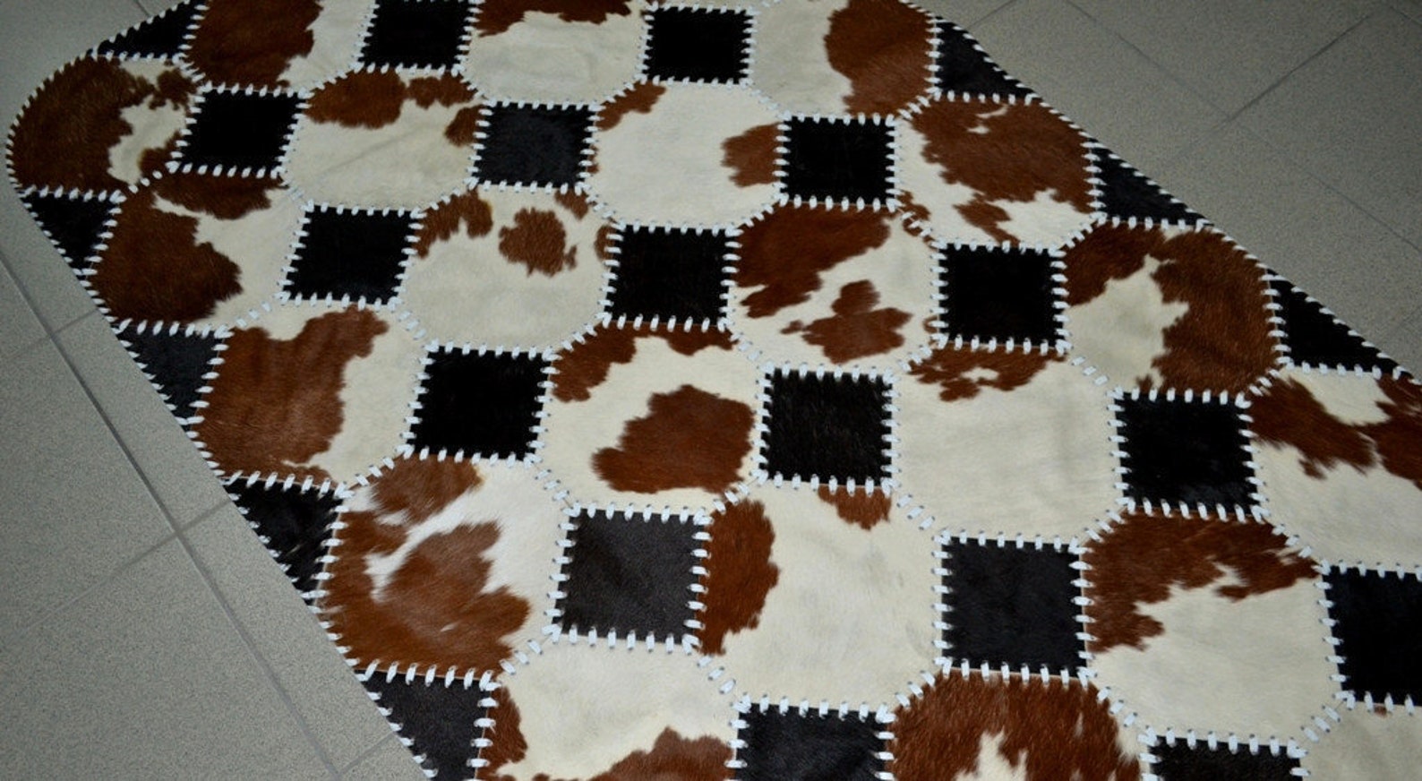 Patchwork Authentic Cowhide Rug Natural Cow skin Carpet Etsy