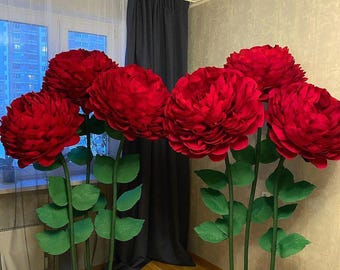 Conjunto de flores de seda gigantes, amapola artificial grande, independiente, para decoración ventanas, bodas, fiestas, eventos, accesorios