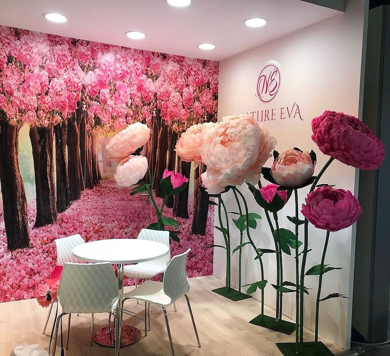 Peonies Paper Flower Wall Paper Flower Backdrop Wedding Etsy
