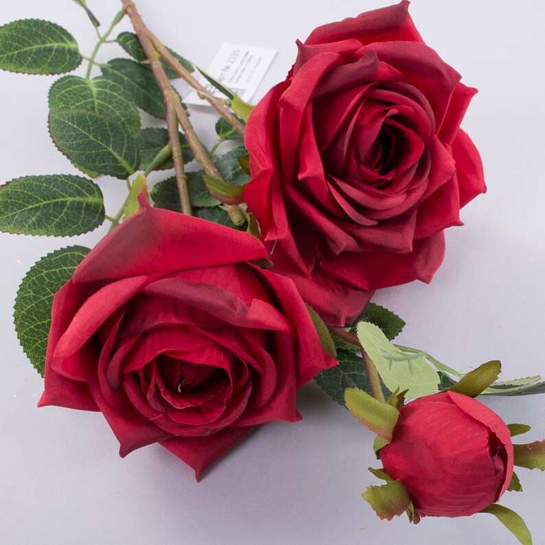 Red Single Rose Tall Artificial Red Roses Arrangement Etsy