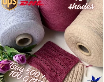 Extrafine 100% Merino Wool Yarn on Cone 800m/100g | Soft Italian Premium Knitting Crochet Weaving Yarn
