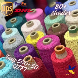 Filato cotone paillettes 100 g/0,22 lb, filato paillettes 3 mm, filato decorativo lusso paillettes, lucido scintillante, lavori maglia pizzo