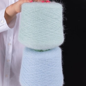Italienisches Langhaar Angora Garn 60% - Super Fluffy 700m/100g Weiches Luxus Strickgarn