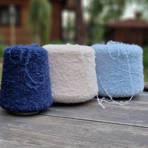 Alpaca Boucle Yarn 230m/100g - Soft Fluffy Italian Loop Yarn for Knitting Doll Hair