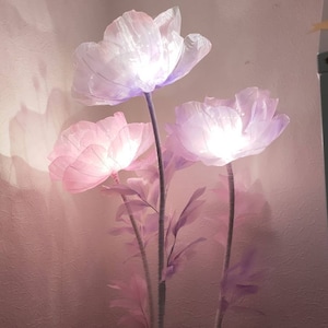 Fiori di carta extra large - Fiori di carta giganti - Fiori di carta grandi Decorazione floreale in organza con opzione di illuminazione