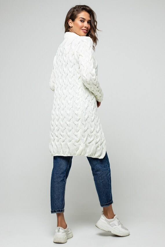 Short white hotsell cardigan sweater