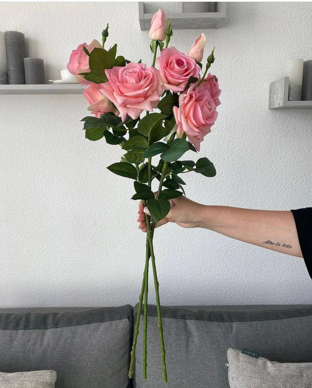 Pink Real Touch Roses, Latex Roses 30, Blush Rose, Dusty Pink Roses