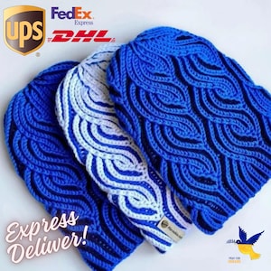 Merino Wool Brioche Crochet Hat and Scarf Set