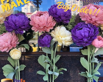 Giant Paper Peony: Free Standing Flower Photo Prop, Shop Display
