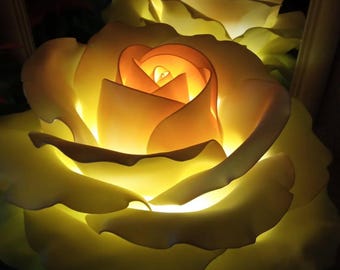 Giant Isolon Rose Floor Lamp: Battery LED Floral Lighting