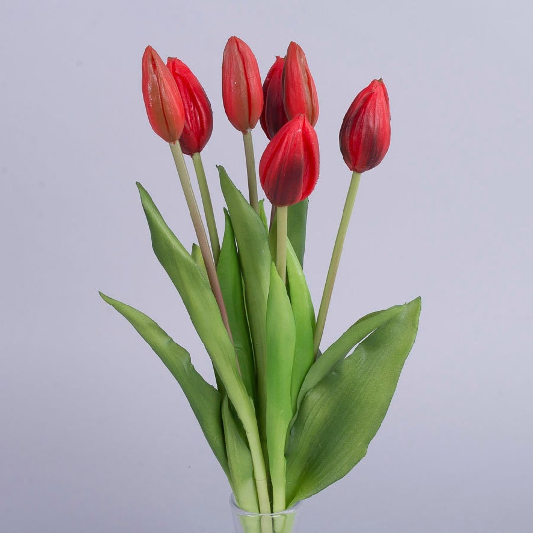 Real Touch Tulips 16 Bouquet, Red Tulips Bunch, Realistic Tulips, Latex