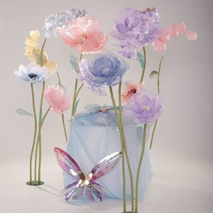 Set di fiori di seta giganti, papavero artificiale, grande fondale autoportante per feste di matrimonio, decorazioni per finestre anteriori