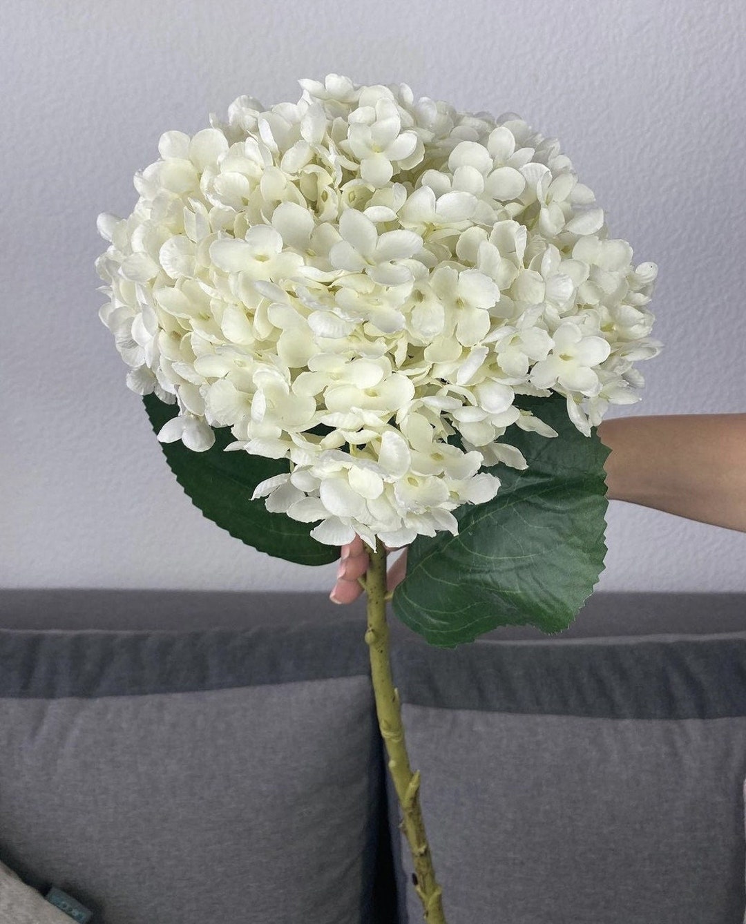 Artificial Hydrangea, Silk White Hydrangea, Giant Fake Hydrangea, Hydrangea Bouquet Single Stem