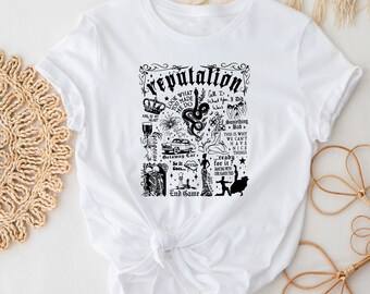 The Eras Tour Word On Back T-Shirt, Reputation Tracklist Shirt, Swiftie Fan Gift, Reputation Merch T-Shirt,