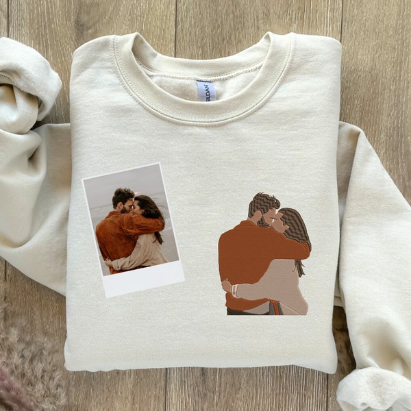 Embroidered custom family hoodie | personalized sweatshirt| birthday present | family photo | relationship photo crewneck