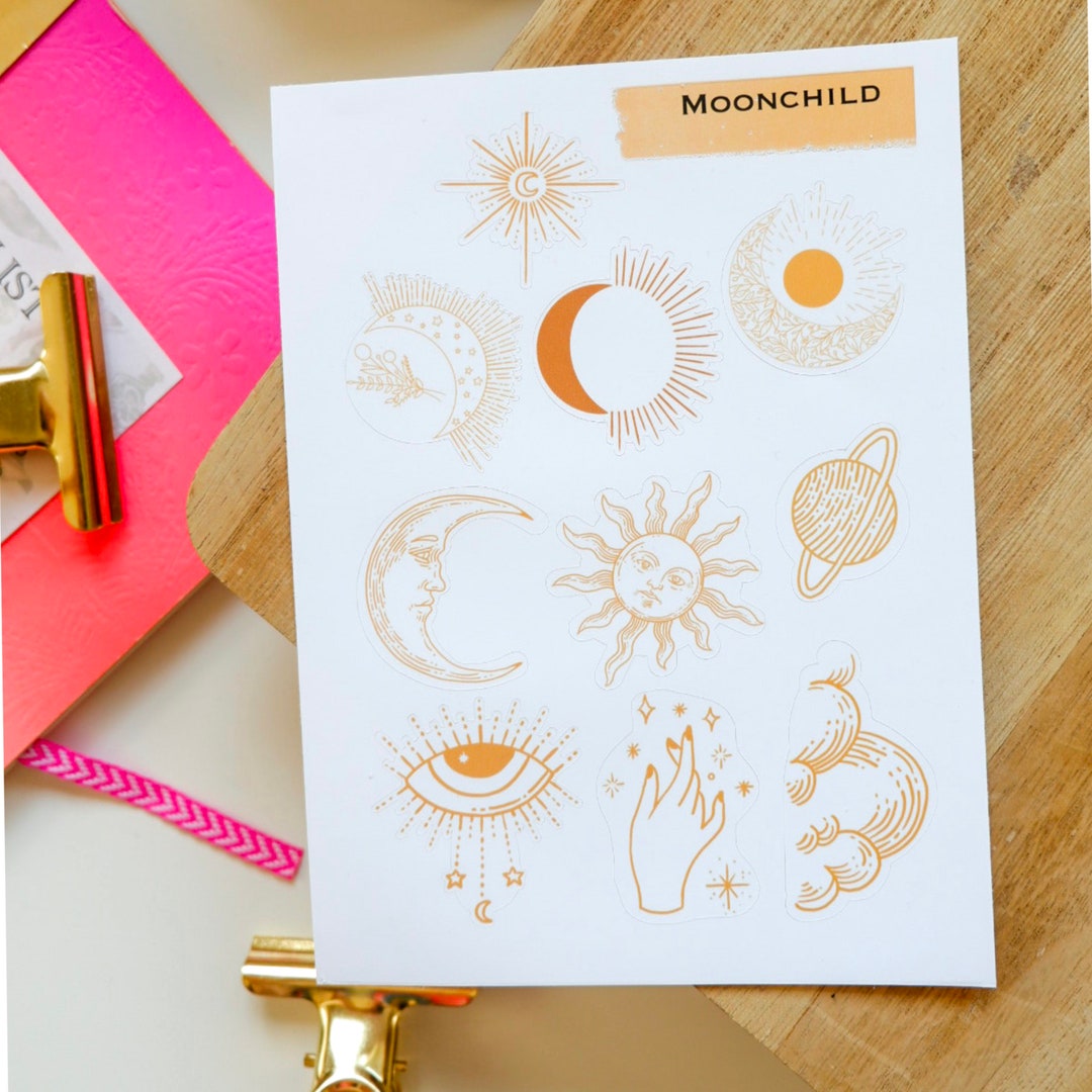Sticker Sheet Moonchild Sticker Pack, Planner Stickers - Etsy