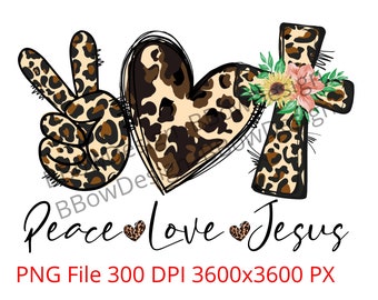 Download Peace Love And Jesus Etsy