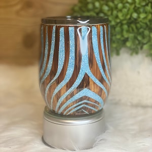12 oz, Wood Grain, Peek-a-Boo, Wine Tumbler