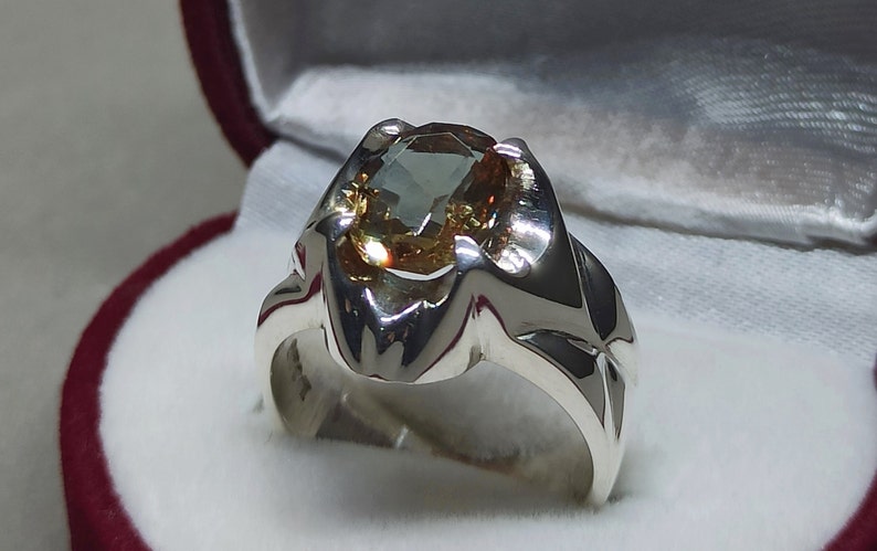 Oval Cut 3 Carat Alexandrite Women Cross Shape Ring Sterling Silver 925 Handmade Color Changing Alexandrite Anniversary Ring