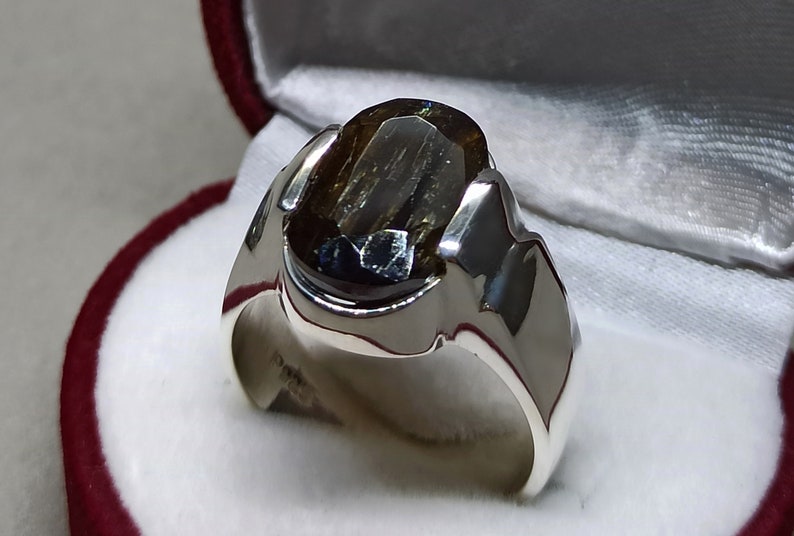 Natural Unheated Untreated 5 Carat Dark Deep Green Beryl Women Ring Sterling Silver 925 Handmade Green Peridot Ring Beryl Ring