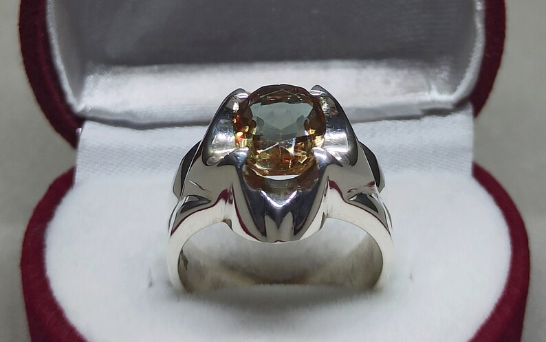 Oval Cut 3 Carat Alexandrite Women Cross Shape Ring Sterling Silver 925 Handmade Color Changing Alexandrite Anniversary Ring