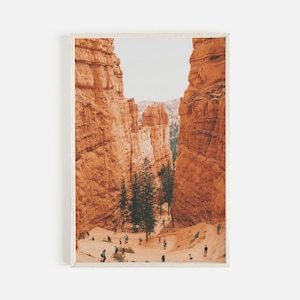 Bryce Canyon Printable, National Park Prints, Utah Desert, Southwestern Landscape, Queens Garden Trail, Burnt Orange Canyon Walls, Utah Art