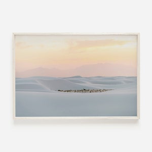 Desert Sunset Over White Sands, White Sands National Park, New Mexico Desert, National Park Poster, White Sand Dunes, Pink Sunset Poster