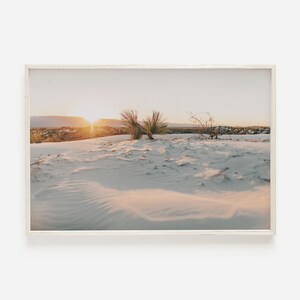 Desert Sunset Poster, White Sands Digital Art, New Mexico National Park, Desert Landscape, Travel Print, Sand Dunes Photo, Desert Home Decor