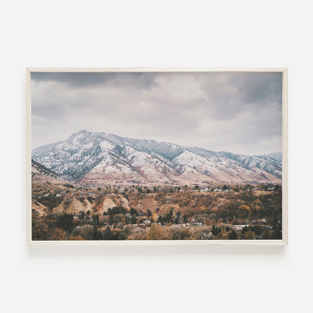 Salt Lake City Photo, Mountain Town Print, Utah Landscape, Salt Lake