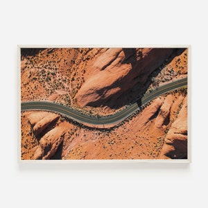 Aerial Desert Print, Maob Utah Wall Art, Utah Desert Print, Red Rock Canyons, Burnt Orange Desert, Desert Landscape, Utah Aerial Photography