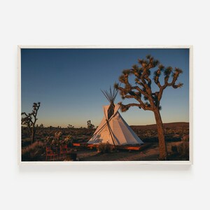 Tipi Wall Art, Desert Landscape, Joshua Tree Photography, Tipi in Joshua Tree, Desert Tipi Print, Southwestern Decor, Tipi Landscape Photo