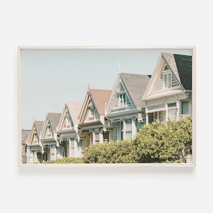 Painted Ladies Houses in San Francisco, Victorian Architecture, San Francisco Scenery, California Homes Print, Painted Ladies Wall Art