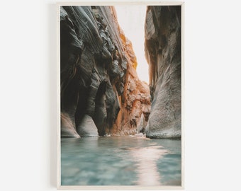 The Narrows Wall Art, Zion National Park Print, Narrows Trail in Zion, Utah Desert Print, Slot Canyon Photo, Narrows Utah Wall Art, Utah Art