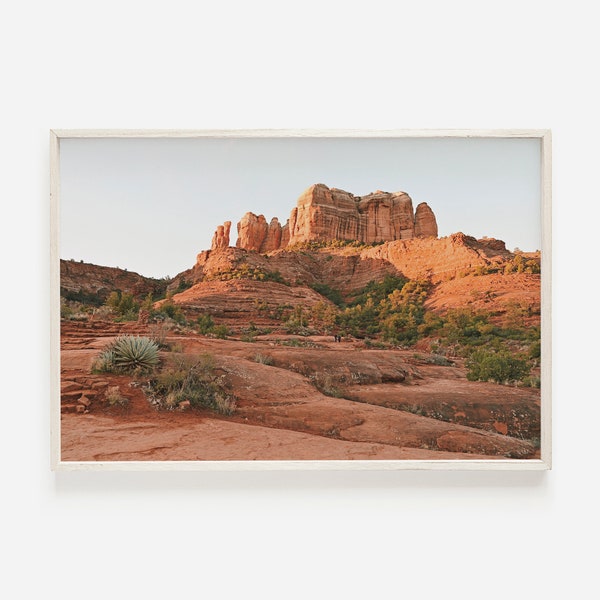 Sedona Wall Art, Boho Desert Print, Southwestern Decor, Cathedral Rock, Burnt Orange Canyon, Desert Landscape, Sedona Arizona, Printable Art