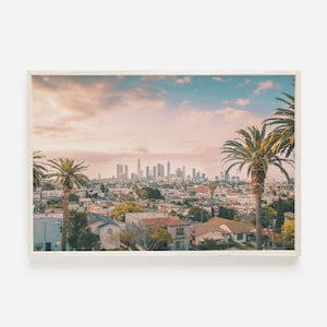 Sunny View of Los Angeles, Los Angeles Home Decor, California Poster, Los Angeles Skyline, California Home Decor, Boho Bedroom Art