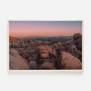 Desert Sunset Print, Pink Sunset Wall Art, Joshua Tree Photography, California Desert, Mojave Desert Landscape, Desert Sunset Print