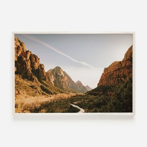 Zion Canyon Wall Art, Desert Canyon Print, National Park Poster, Zion Utah Digital Art, Zion Canyon Printable, Southwest Desert Canyon Print