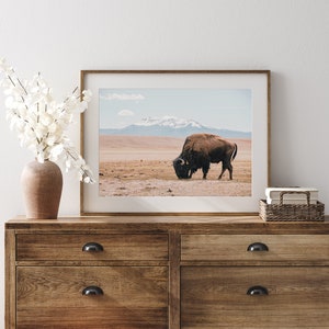 Bisonte de Nuevo México, Arte de pared de búfalo, Decoración rústica, Paisaje de Nuevo México, Naturaleza imprimible, Arte digital de bisonte, Impresión rústica de búfalo, Foto de NM imagen 3
