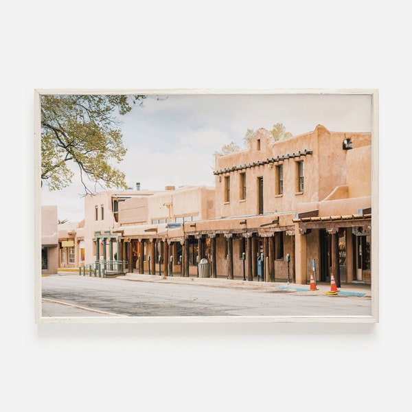 Store Fronts In Taos, New Mexico City, Santa Fe Building, Small Shops, Taos New Mexico, City Street Wall Art, New Mexico Artisans