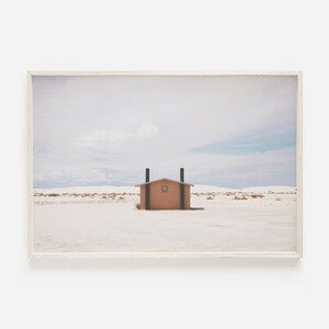 Southwest Travel Print, White Sands National Park, Desert Landscape, Sand Dunes Print, Desert Hut Photo, White Desert Sands, Desert Poster