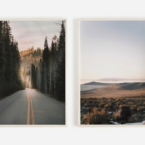Utah Mountains Print Set, Set of 2 Prints, Rustic Decor, Utah Sagebrush Field, Mountain Forest Photography, Utah Wilderness Prints