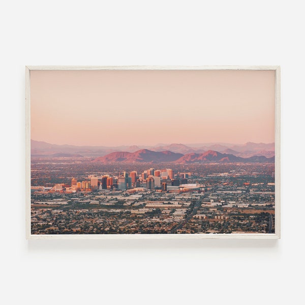 Phoenix City Wall Art, City Skyline Print, Phoenix Photography, Arizona Sunset Print, Phoenix Arizona, Phoenix Cityscape, Printable Wall Art