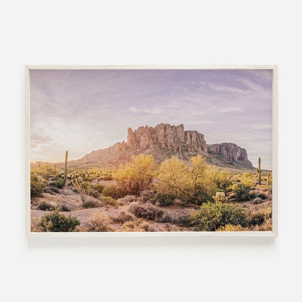 Superstition Mountains, Gold Canyon Arizona, Desert Landscape, Arizona Sunrise, Desert Wall Art, Sonoran Desert Print, Arizona Desert Photo