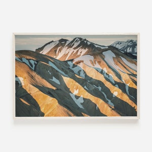 Iceland Mountains, Contemporary Landscape, Snowy Mountains, Iceland Wall Art, Travel Photography, Mountain Poster, Sunset Mountain Range