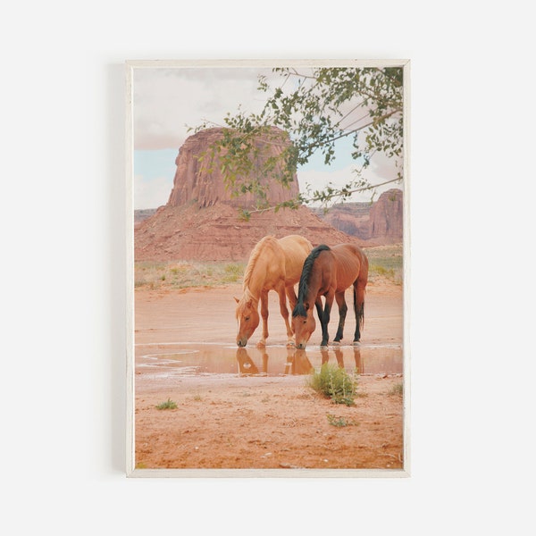 Monument Valley Horses, Wild Horse Photography, Western Decor, Desert Horse Print, Wild Horse Wall Art, Utah Landscape, Western Horse Decor