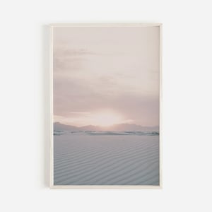 White Sands Poster, Pastel Desert Print, New Mexico Wall Art, Desert Landscape, Southwestern Decor, White Sands National Monument Printable