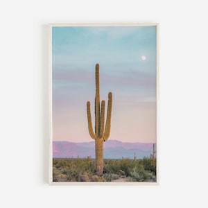 Arizona Kaktus Sonnenuntergang, Wüstenlandschaft, Arizona Wüste Wandkunst, südwestlichen Dekor, Boho Wandkunst, Saguaro Sonnenuntergang Druck, druckbare Kunst