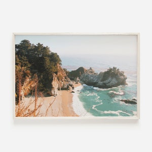 McWay Falls at Sunset, California Ocean Cove, Big Sur Scenery, McWay Falls Photography, Big Sur Coastline, California Home Decor